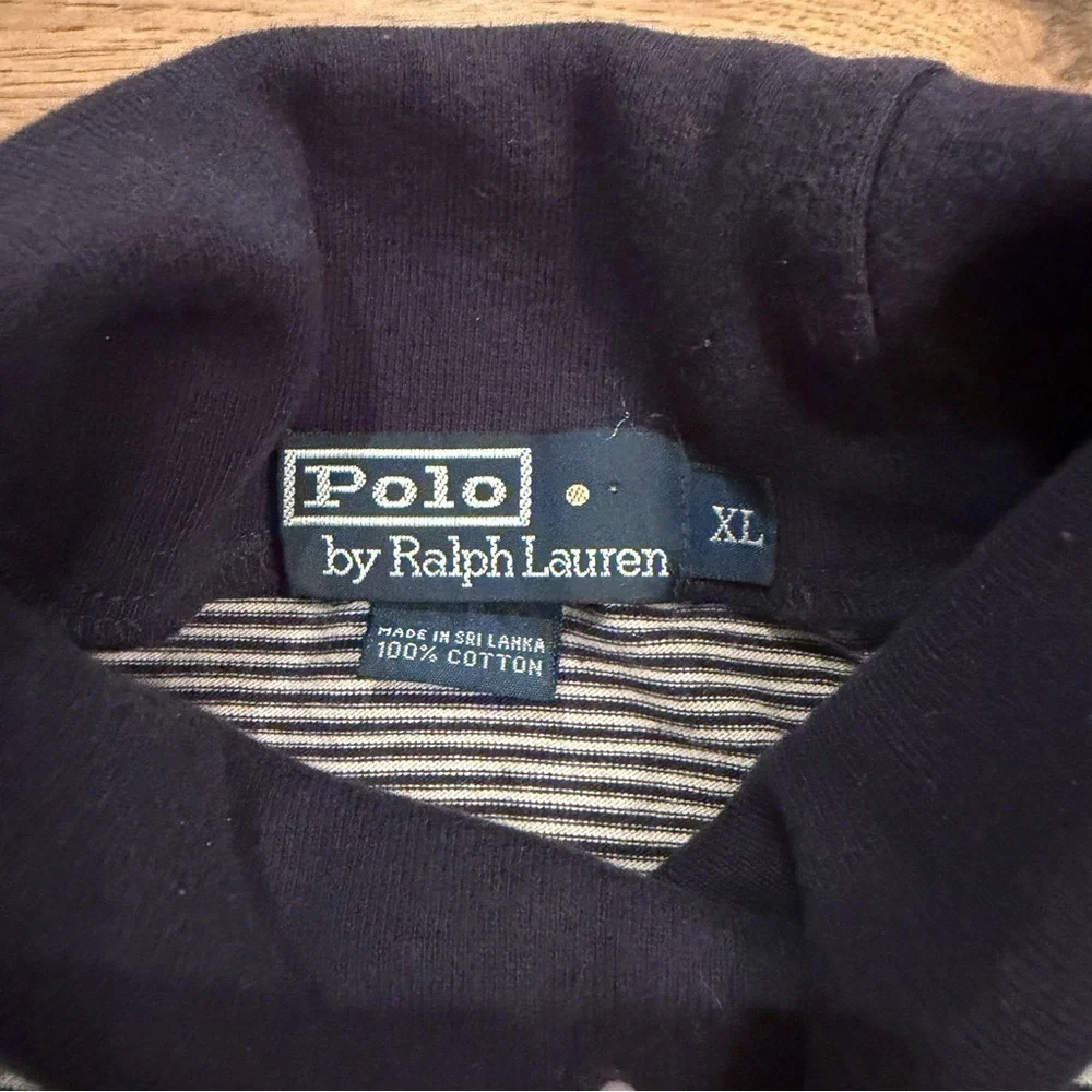 Ralph Lauren Polo Stripe Neck Long Sleeve Cotton Shirt XL
